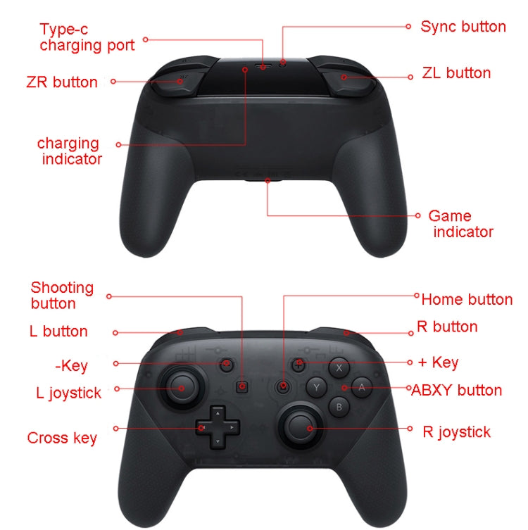 L-0326 Gamepad inalámbrico para Switch Pro, estilo:, Black, Green Pink, Black - Full Function + NFC + Wake-up (1: 1), Green Pink - Full Function + NFC + Wake-up (1: 1), Monster Hunter Full Function + NFC + Wake-up (1: 1), Black - Full Function HD Editi...