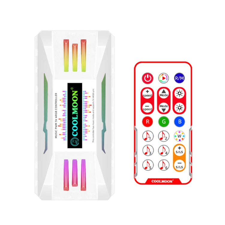 COOLMOON CM-MPAC PWM 5V ARGB Control remoto del ventilador de refrigeración para chasis de PC, estilo:, 4 in 1  (White), 4 in 1  (Black), 3 in 1 Controller (White), 3 in 1 Controller (Black)