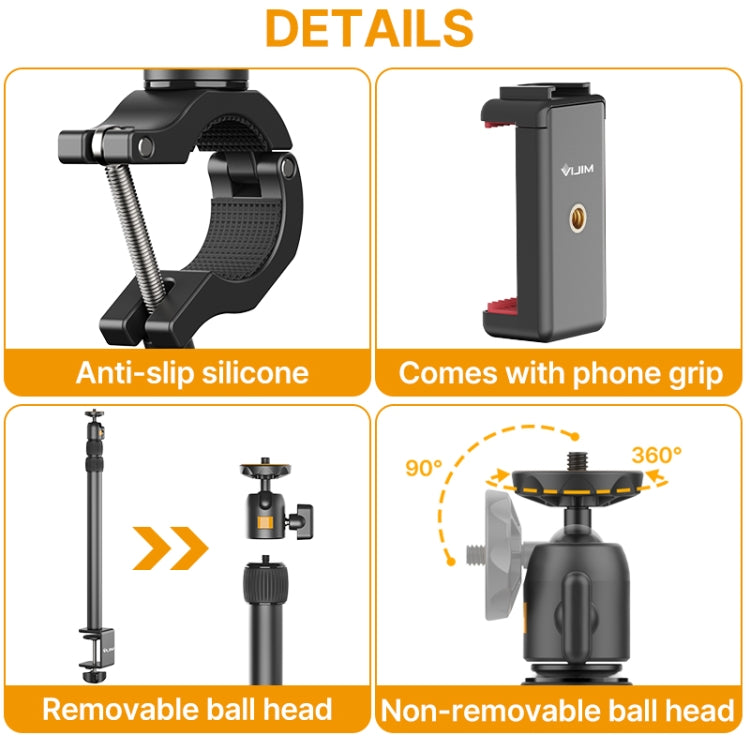 Soporte de luz de brazo de extensión de escritorio en vivo Vijim LS02 para cámara DSLR con luz de anillo, Vijim LS02