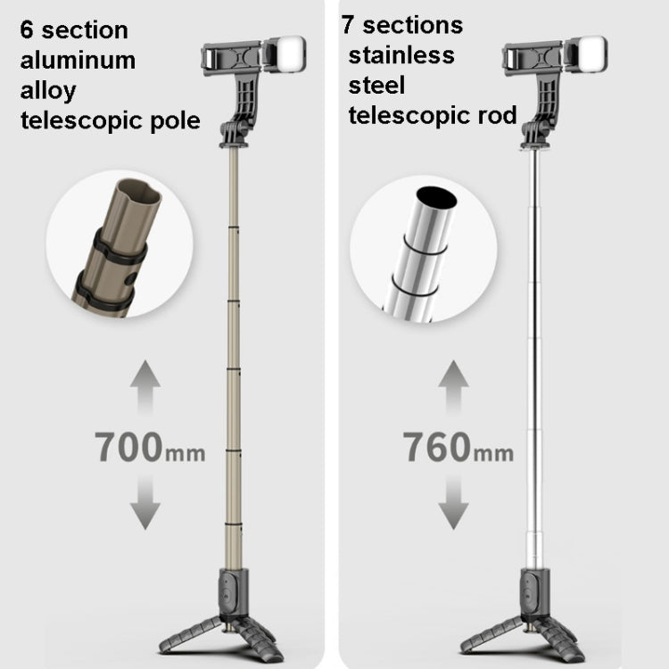 Mini Selfie Stick Integrado Multifuncional Bluetooth Selfie, Especificación:, Q11S 76cm With Fill Light, Q10S 70cm With Fill Light, Q11 74CM Without Fill Light, Q10 68CM Without Fill Light