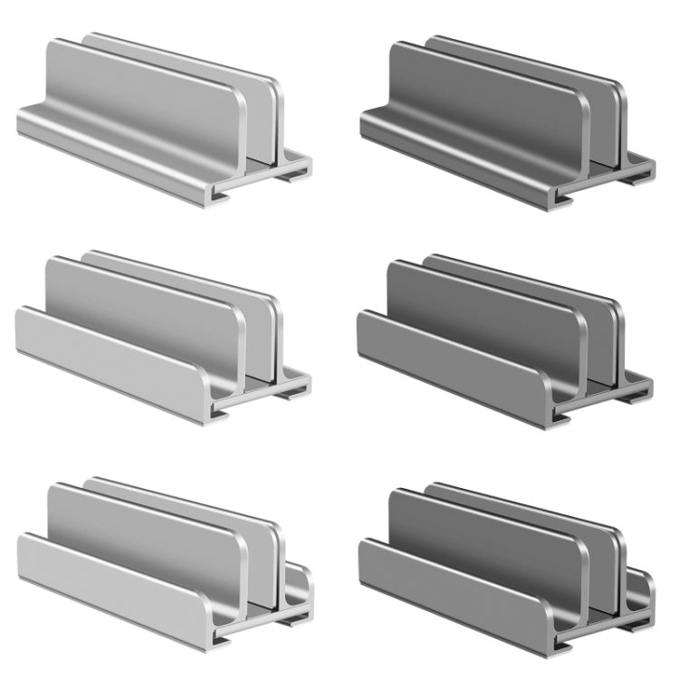 Soporte de almacenamiento para teléfono con tableta portátil de aleación de aluminio, L400 Single Slot (Silver), L400 Single Slot (Gray), L401 Double Slot (Silver), L401 Double Slot (Gray), L402 Three Slots (Silver), L402 Three Slots (Gray)
