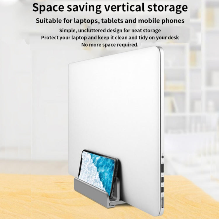Soporte de almacenamiento para teléfono con tableta portátil de aleación de aluminio, L400 Single Slot (Silver), L400 Single Slot (Gray), L401 Double Slot (Silver), L401 Double Slot (Gray), L402 Three Slots (Silver), L402 Three Slots (Gray)