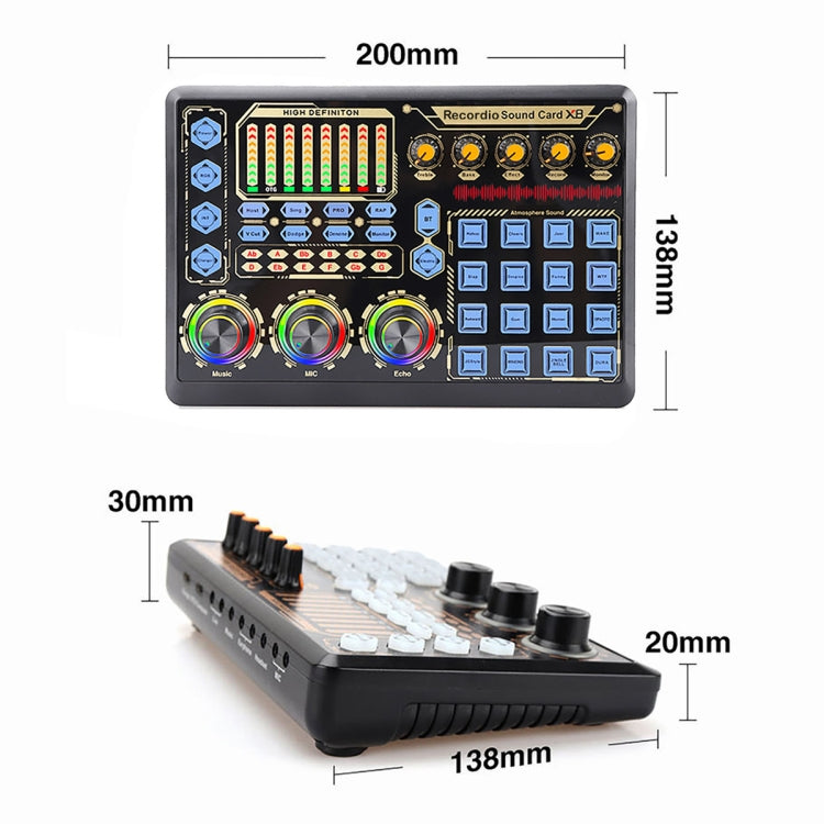 Equipo de micrófono en vivo Tarjeta de sonido, GAX-X8