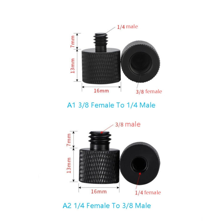 Adaptador de tornillo de 10 piezas, 3/8 Female to 1/4 Male  Screw(Black), 3/8 Female to 1/4 Male  Screw(Blue), 3/8 Female to 1/4 Male  Screw(Red), 1/4 Female to 3/8 Male Screw (Black), 1/4 Female to 3/8 Male Screw (Blue)                                ...