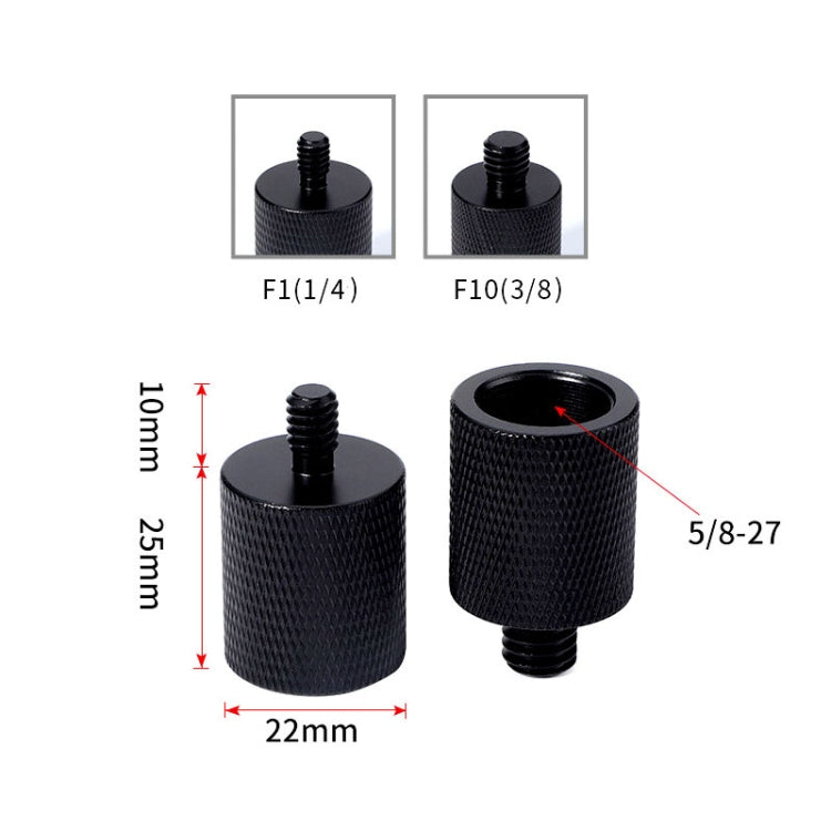 2 tornillos adaptadores de micrófono., F1 5/8-27 Female to 1/4 Male Screw, F10 5/8-27  Female to 3/8 Male Screw