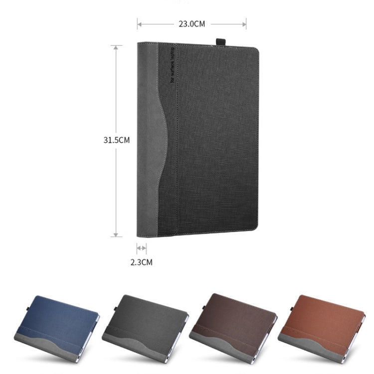 Funda para portátil de cuero PU multifuncional de 13,5 pulgadas, For Microsoft Surface 1/2/3/4