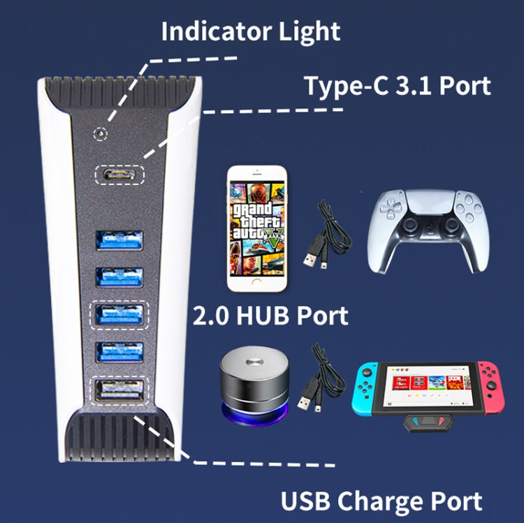 HUB USB 5 en 1 para consola PS5, For PS5   5 in 1