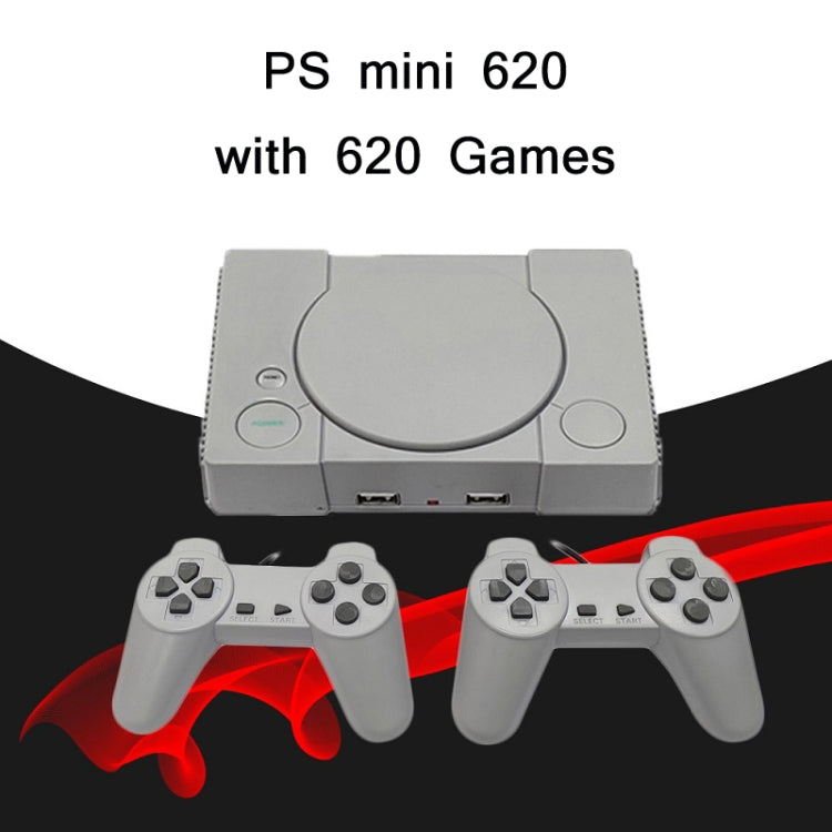 Mini consola de juegos de TV para jugadores dobles de 8 bits 620 juegos integrados, PS1 mini (US Plug), PS1 mini (EU Plug)