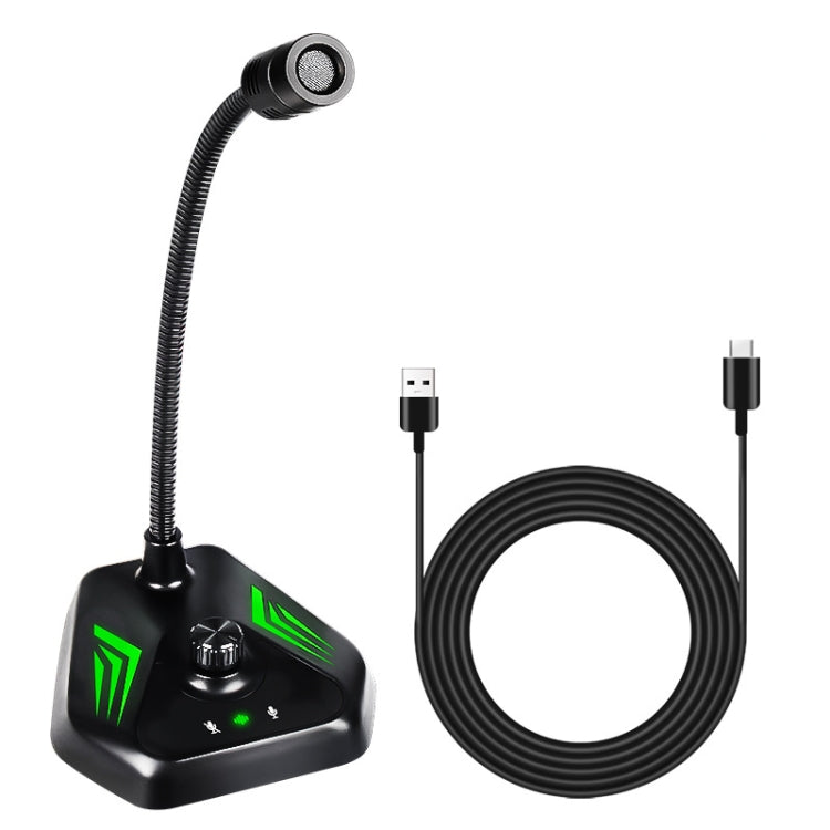 Micrófono de condensador de cuello de ganso para computadora de escritorio MI520, 6.35mm Interface, USB Version without RGB Breathing Lamp, USB Version with RGB Breathing Lamp