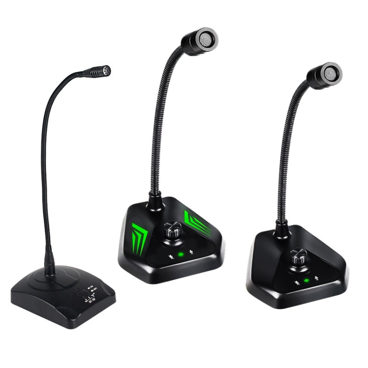 Micrófono de condensador de cuello de ganso para computadora de escritorio MI520, 6.35mm Interface, USB Version without RGB Breathing Lamp, USB Version with RGB Breathing Lamp