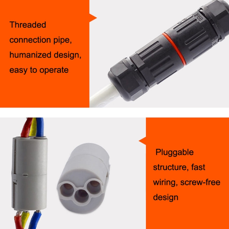 10 conectores de cable impermeables CDF-M3., 3 Pin, 2 Pin