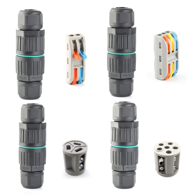 5 PCS CDF-200/3 Conector de cable a prueba de agua, With 2 Pin Quick Connector, With 3 Pin Quick Connector, With 3 Pin Cold Pressure Terminal, With 5 Pin Cold Pressure Terminal