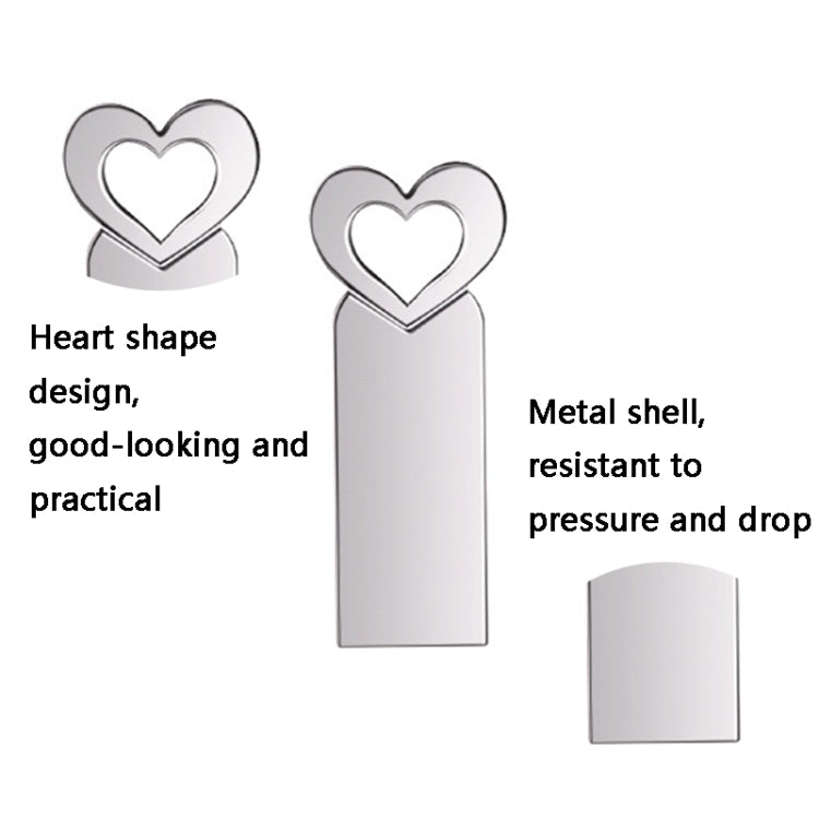 Unidades flash USB de metal de alta velocidad USB 2.0 en forma de corazón Zshqu2, 4GB, 8GB, 16 GB, 32GB, 64GB, 128GB