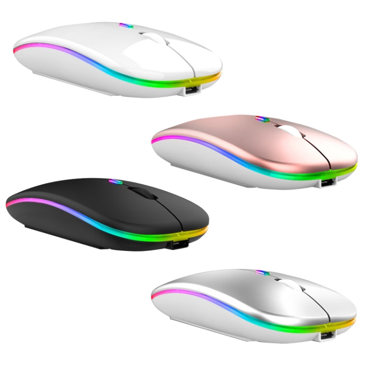 C7002 2400DPI 4 Teclas Ratón Inalámbrico Luminoso Colorido, 2.4G White, 2.4G Rose Gold, 2.4G Black, 2.4G Silver Gray, Dual-modes White, Dual-modes Black, Dual-modes Silver, Dual-modes Gold