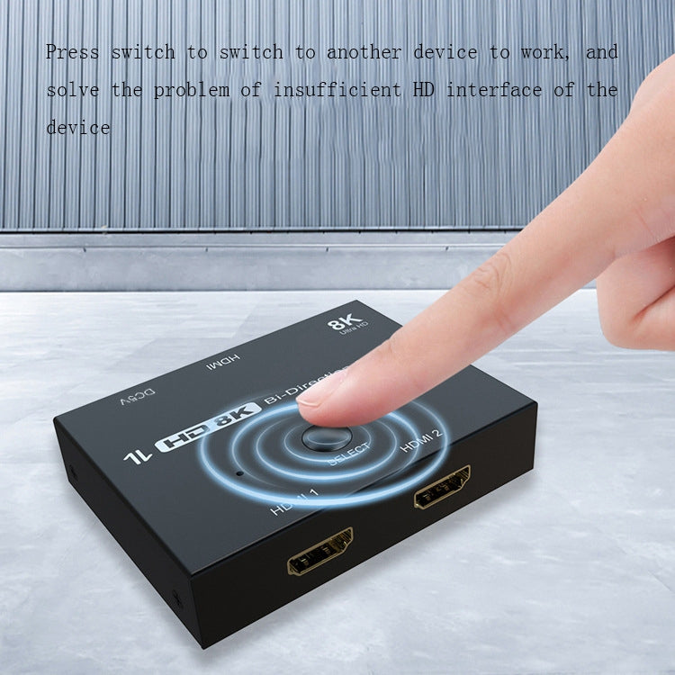 Conmutador de dos vías F0301 HDMI 2.1 PS5 Conmutador de alta definición dedicado uno en dos, F0301