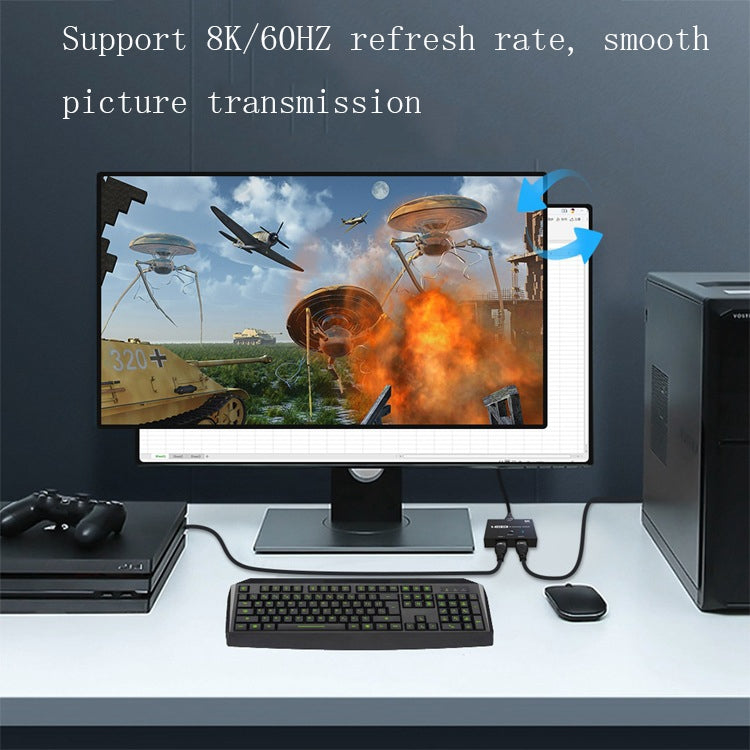 Conmutador de dos vías F0301 HDMI 2.1 PS5 Conmutador de alta definición dedicado uno en dos, F0301