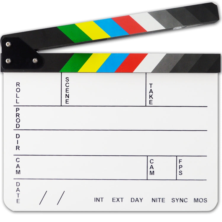 Clapperboard de acrílico colorido inglés de 30X25 cm, tablero de chapaleta para películas de TV