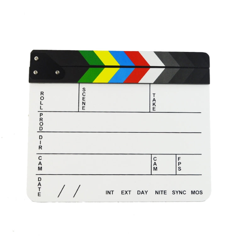Clapperboard de acrílico colorido inglés de 30X25 cm, tablero de chapaleta para películas de TV