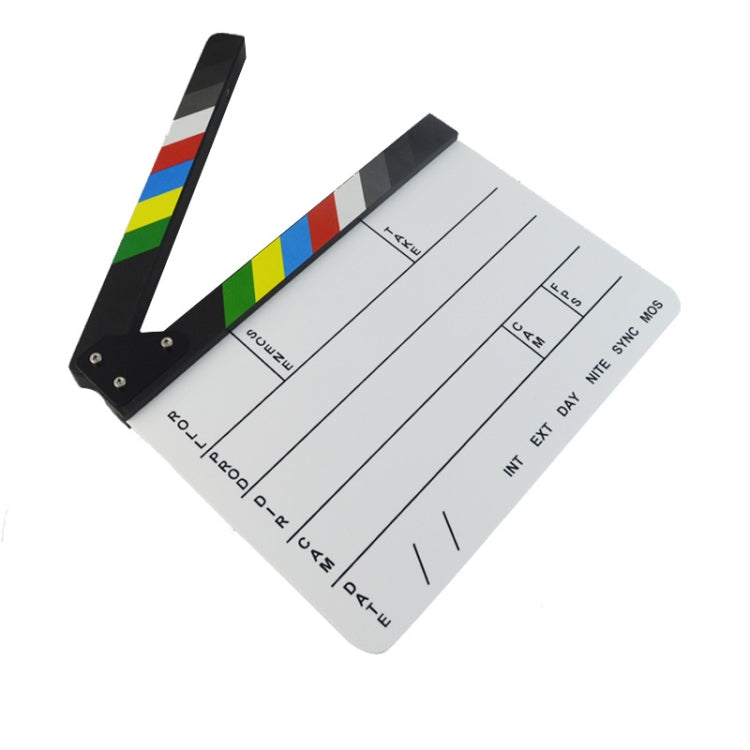 Clapperboard de acrílico colorido inglés de 30X25 cm, tablero de chapaleta para películas de TV