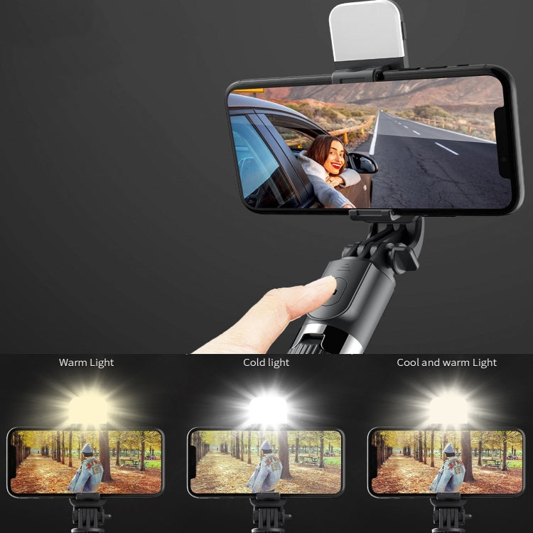L03S Bluetooth Luz de relleno Trípode Selfie Stick integrado, Negro, Blanco
