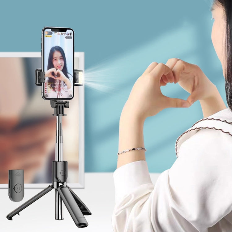 L03S Bluetooth Luz de relleno Trípode Selfie Stick integrado, Negro, Blanco