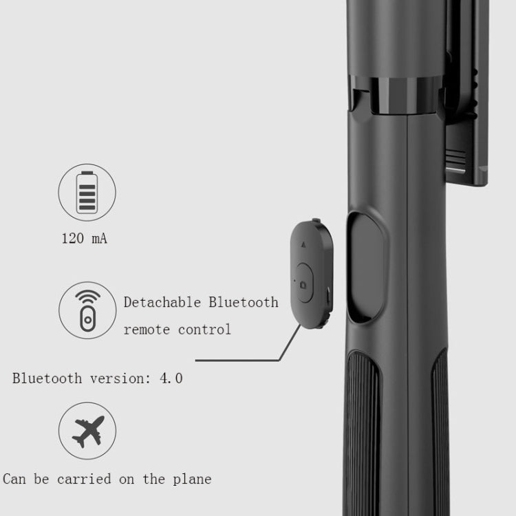 Soporte telescópico inalámbrico Bluetooth Selfie Stick Live, especificación:, Q05 (Black), Q05S (Black With Fill Light)