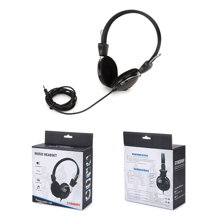 Soyto SY808MV Clase en línea Auriculares para computadora de oficina, Longitud del cable: 1,6 m, Black 3.5mm, Black 6.5mm