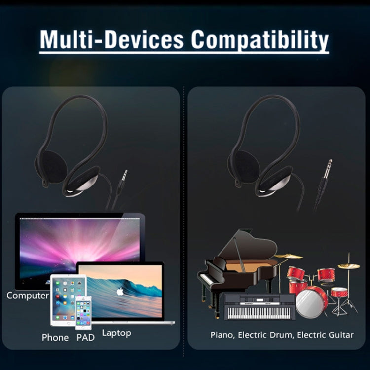 Auriculares con cable equipados para estudiantes Soyto SY720 para guitarra de tambor de piano electrónico, 3.5mm, 6.5mm