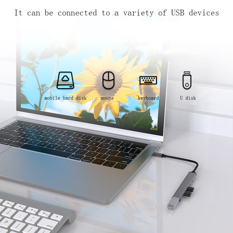 U5 Type-C Extender USB3.0 Splitter Multi-Port Expansion Dock, 5 in 1 (Type-C), 4 in 1 (Type-C), 4 in 1 (USB)