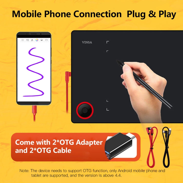 VINSA T608 se puede conectar al tablero pintado a mano del teléfono móvil, estilo:, Package 1, Package 2