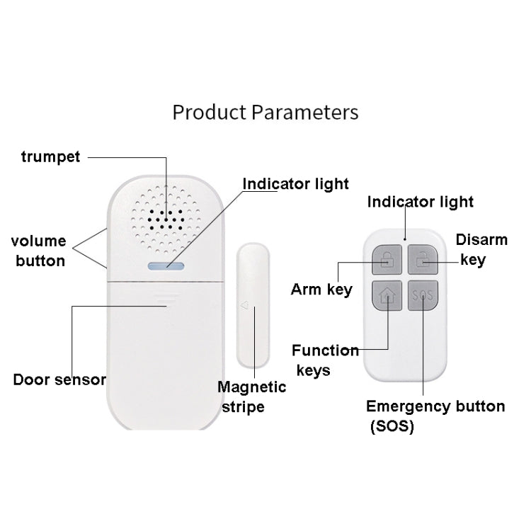 Alarma magnética de puerta remota MC-05 130dB con recordatorio de luz
