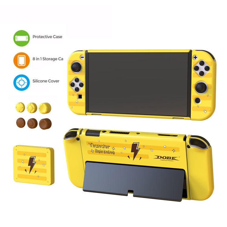 DOBE TNS-1192 carcasa protectora con mango de host + caja de tarjeta + juego de tapa basculante para interruptor OLED, TNS-1192