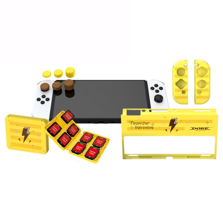 DOBE TNS-1192 carcasa protectora con mango de host + caja de tarjeta + juego de tapa basculante para interruptor OLED, TNS-1192