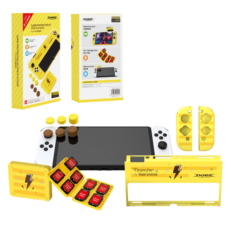 DOBE TNS-1192 carcasa protectora con mango de host + caja de tarjeta + juego de tapa basculante para interruptor OLED, TNS-1192