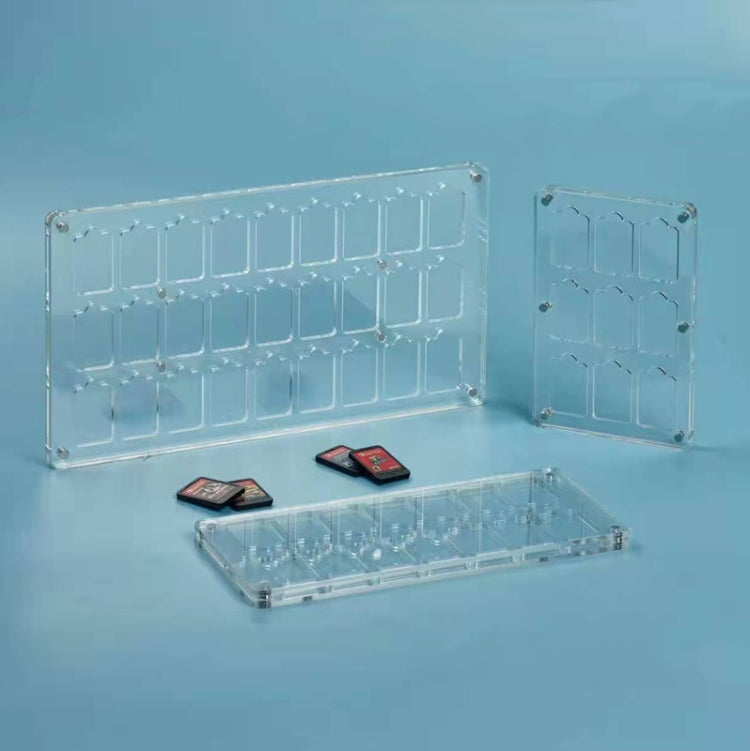 Caja de almacenamiento de tarjeta de juego magnética de cristal transparente para interruptor, 9 Grid, 14 Grid, 27 Grid