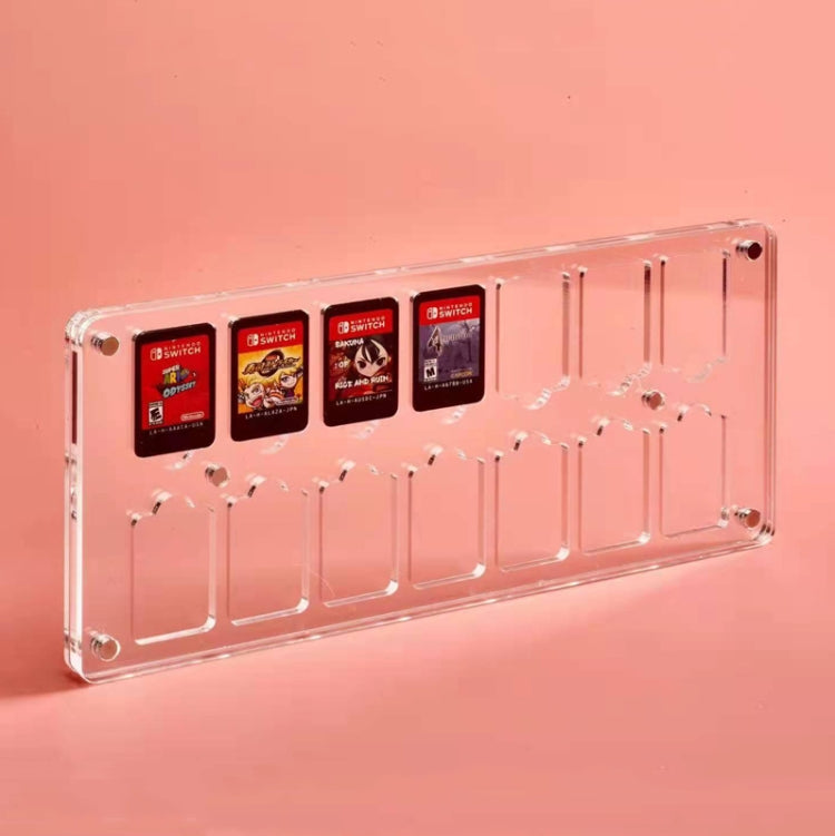 Caja de almacenamiento de tarjeta de juego magnética de cristal transparente para interruptor, 9 Grid, 14 Grid, 27 Grid
