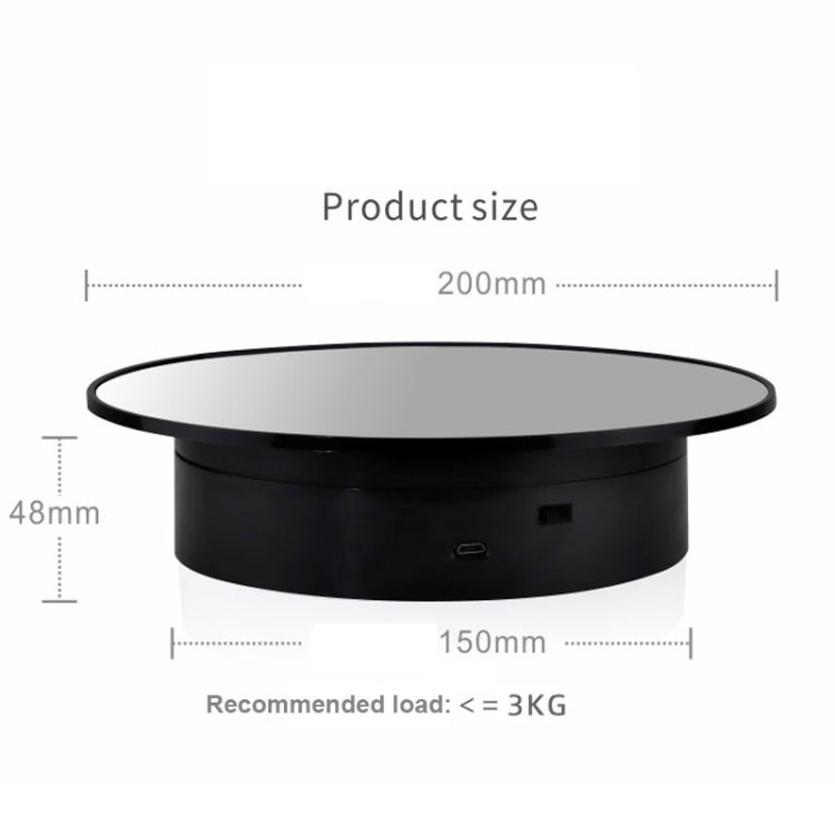 Soporte de exhibición de tocadiscos bidireccional de 20 cm, accesorios de grabación de vídeo, tocadiscos, White   Mirror, Black Mirror, Black+Black Velvet, White + White Velvet, White Bottom Black Velvet