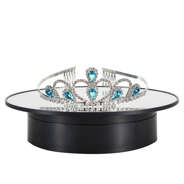 Soporte de exhibición giratorio de alimentación USB de 25 cm, accesorios de grabación de vídeo, plato giratorio, Black Mirror, White Mirror, Golden Mirror, Silver Mirror, White+White Velvet, White+Black Velvet, White Bottom Frosted, Black Bottom Froste...