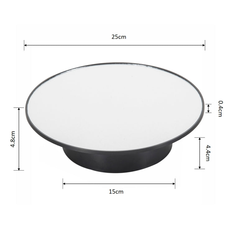 Soporte de exhibición giratorio de alimentación USB de 25 cm, accesorios de grabación de vídeo, plato giratorio, Black Mirror, White Mirror, Golden Mirror, Silver Mirror, White+White Velvet, White+Black Velvet, White Bottom Frosted, Black Bottom Froste...
