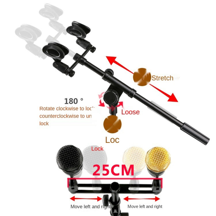 Clip de micrófono Accesorios de micrófono de poste de aluminio, A16 Double-headed, A18 Four-headed