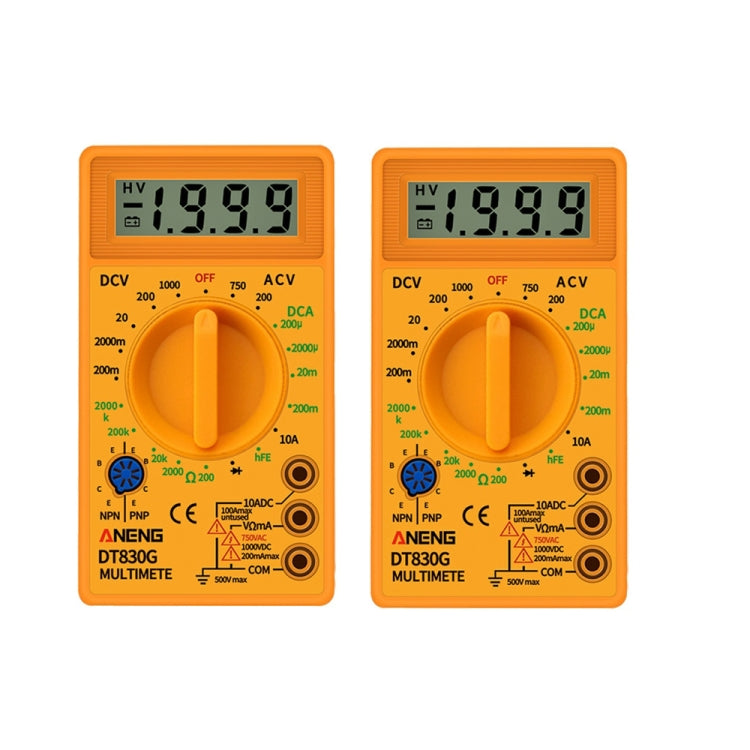 Multímetro digital portátil ANENG DT830G de 2 piezas, Negro, Amarillo