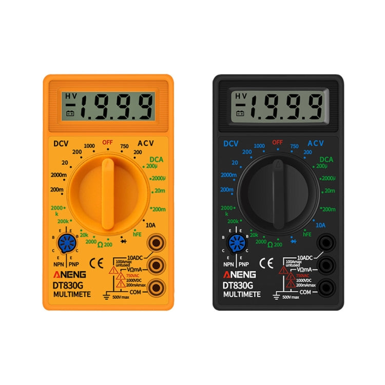 Multímetro digital portátil ANENG DT830G de 2 piezas, Negro, Amarillo