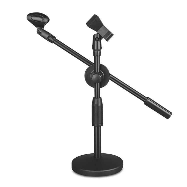 LKT-300 30-65cm Soporte de micrófono doble con base de disco de metal completo, tamaño:, 140mm Base, 160mm Base