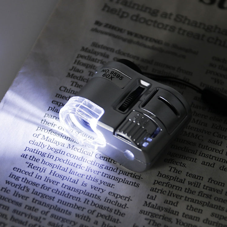 9595 60X Luz LED Luz UV Mini Microscopio, 9595