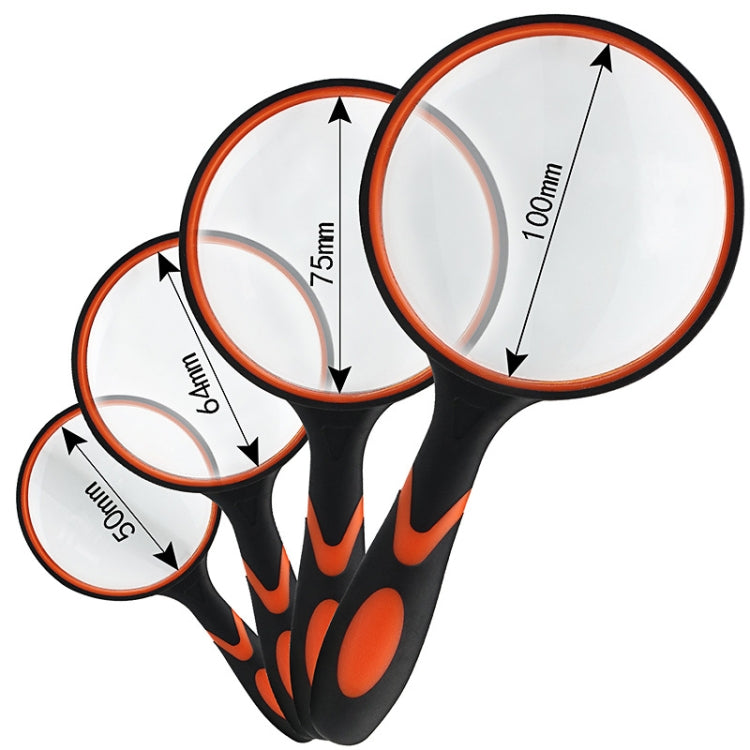 Lupa de mano con lente óptica 10X HD, 10X (50mm), 10X (65mm), 10X (75mm), 10X (100mm)