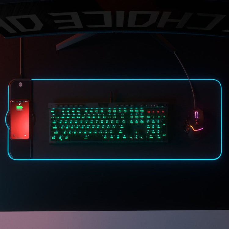 Alfombrilla de ratón con iluminación RGB multifuncional K9186 con cargador inalámbrico
