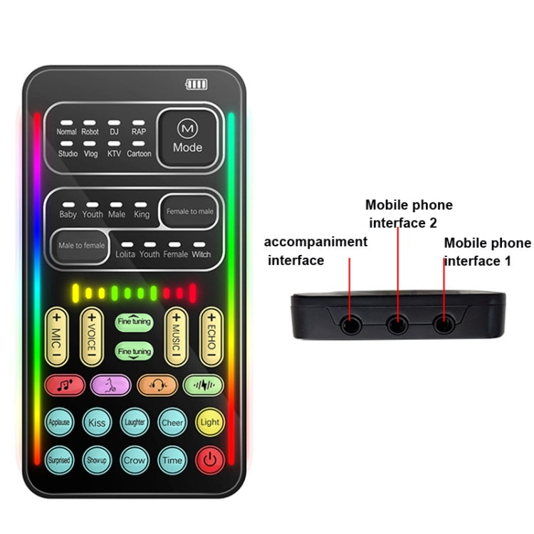 Tarjeta de sonido de computadora móvil de transmisión en vivo de juego de cambiador de voz, i9, i9  Set, K9, K9 Set