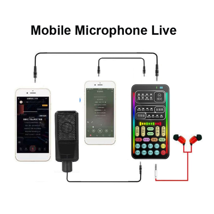 Tarjeta de sonido de computadora móvil de transmisión en vivo de juego de cambiador de voz, i9, i9  Set, K9, K9 Set