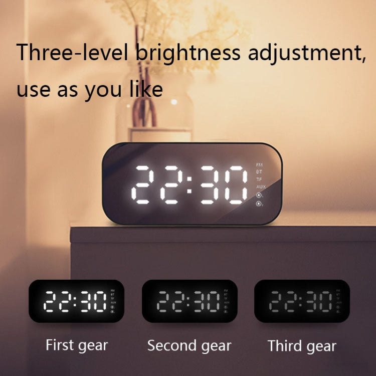 Havit M3 Subwoofer Mini Mirror Clock Altavoz Bluetooth, Spsc:, 1200mAh (Black）, 1200mAh (White), 2200mAh (Black), 2200mAh (White)