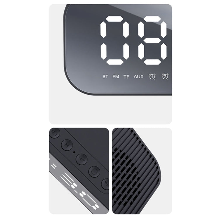 Havit M3 Subwoofer Mini Mirror Clock Altavoz Bluetooth, Spsc:, 1200mAh (Black）, 1200mAh (White), 2200mAh (Black), 2200mAh (White)